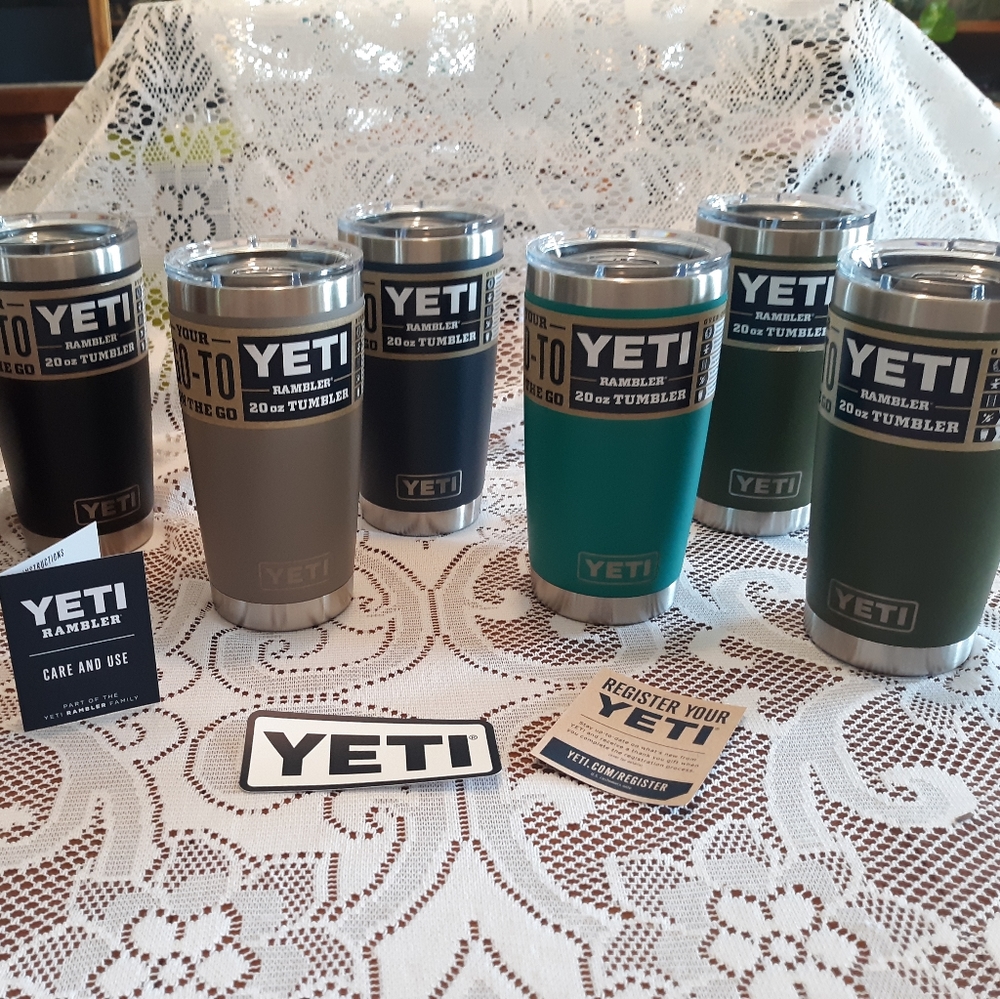 New YETI 20oz Rambler Tumblers! $22ea. Include Decal & Care instructions.